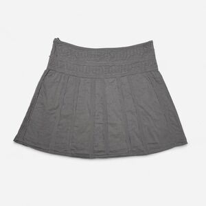 Prana Gray Cotton Raw Hem Mini Skirt Grunge Y2K
